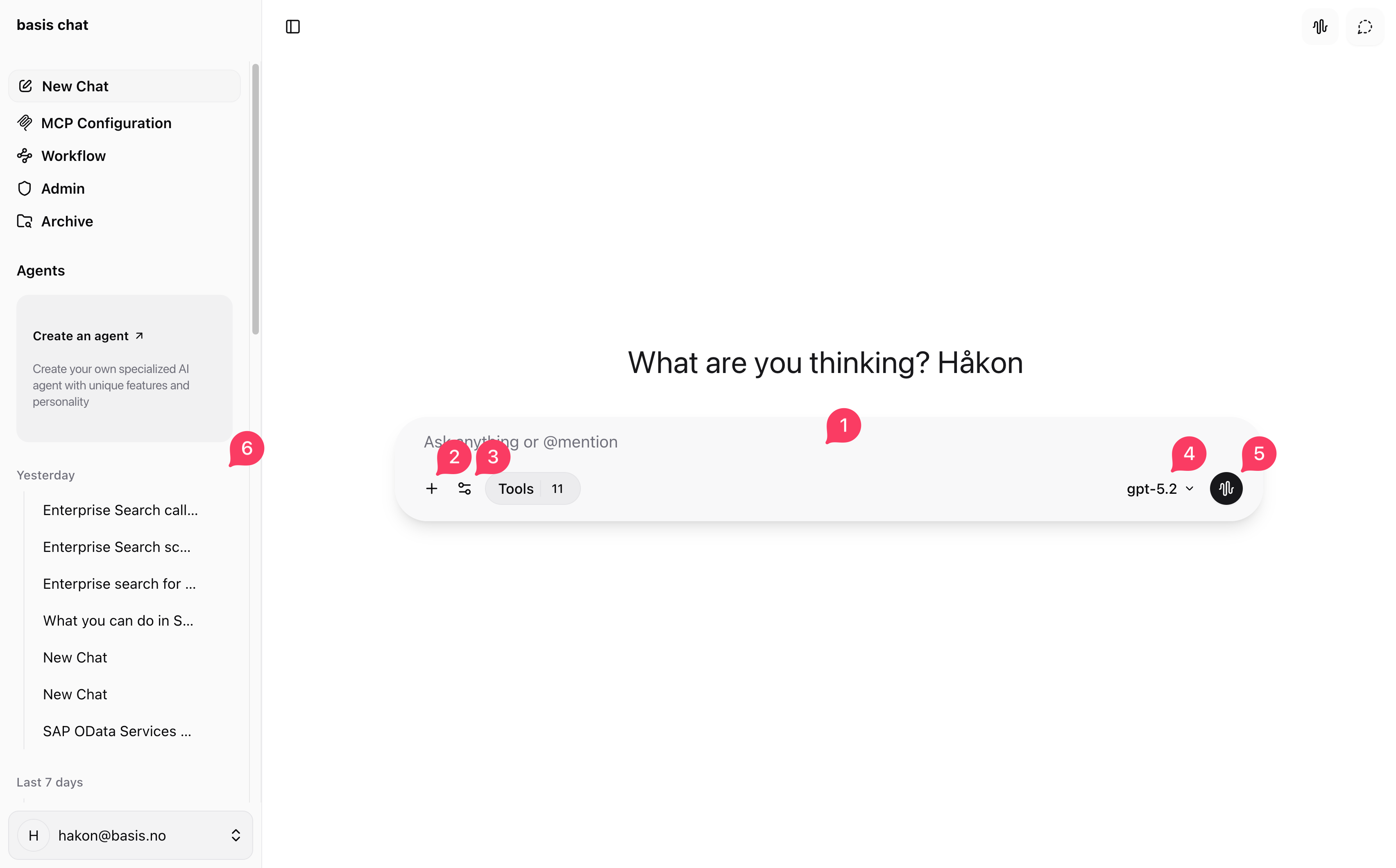 Main chat screen