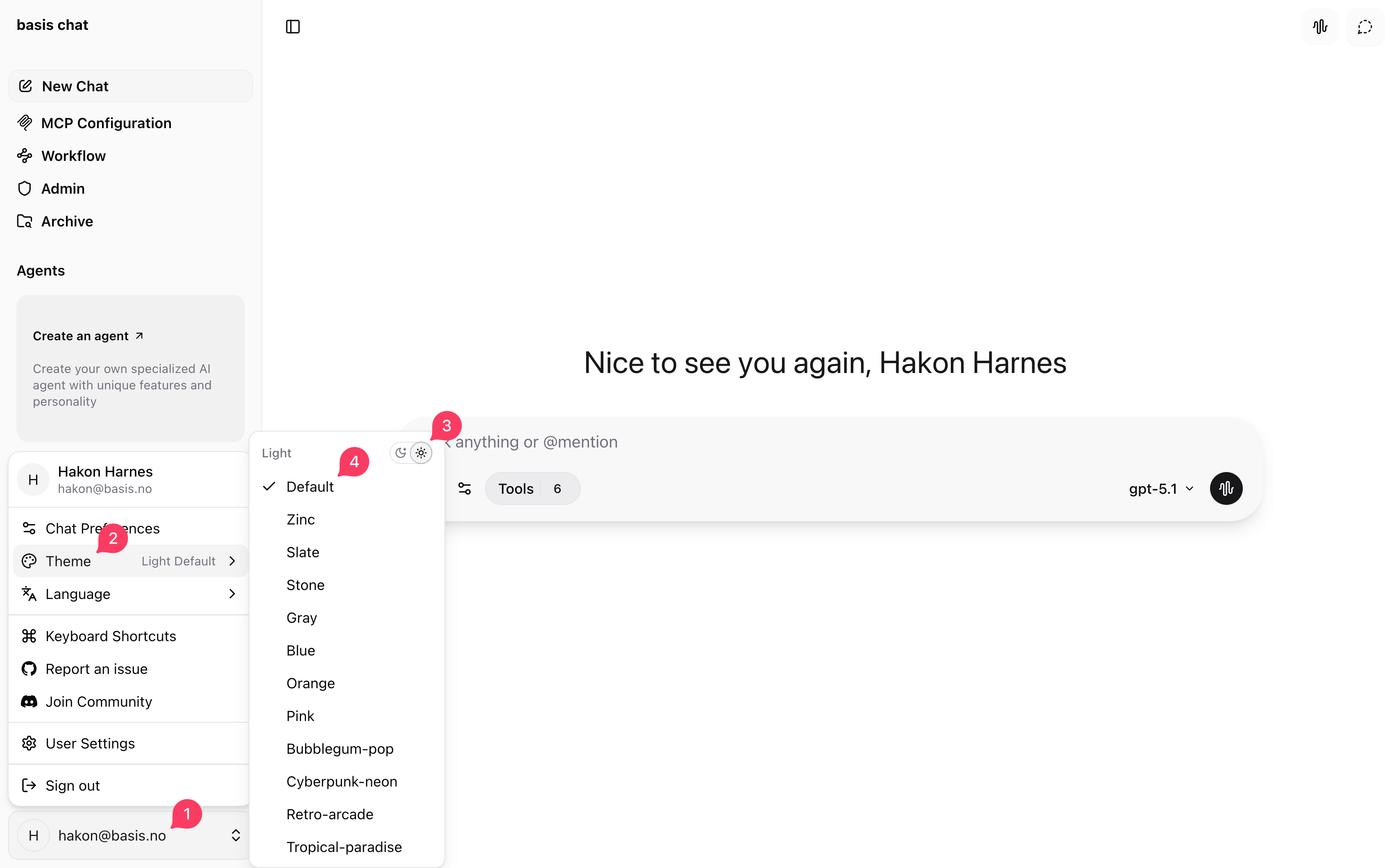 Change theme